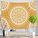 Yellow Tapestry Mandala Hippie Bohemian Tapestries Wall Hanging Flower Psychedelic Tapestry Wall Hanging Indian Dorm Decor for Living Room Bedroom