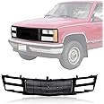 CarPartsDepot Front Grille Grill Black Shell With Insert Compatible With 1988-1993 GMC C/K 1500 2500 3500 Yukon GM1200391 With Dual Headlight Holes