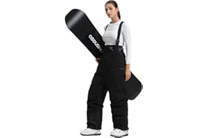 GSOU SNOW Womens Baggy Snowboard Pants Ski Bibs Snow Loose Overalls Waterproof Windproof Insulated Warm