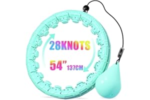 Weighted Hula Infinity Fitness Hoop for Adult Weight Loss, 2 in 1 Smart Fitness Workout Hula Circle Hoops with 28 Detachable 