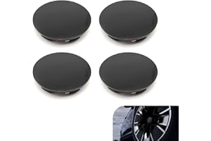 Hugwits 4 PCS Wheel Center Caps, Snap-in Wheel Rim Hub Caps, OD 60MM/2.36In ID 56MM/2.2In Modified Car Rim Cover Replacements, Universal Vehicle Center Cap Accessories (Black)