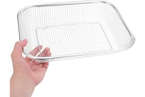 JOINPAYA Stainless Steel Drain Basket for Kitchen Sink, Medium 30x22x6cm Rectangular Colander, Fine Mesh