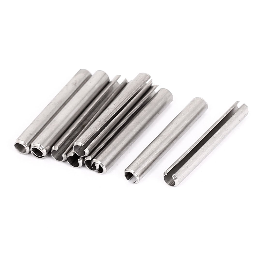 Sourcingmap a15081000ux0326 M6 x 45 mm Stainless Steel Split Spring Roll Dowel Pin Fasteners - Silver Tone (10-Piece)