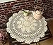 Laivigo New Handmade Crochet Cotton Lace Round Table Cloth Doilies Doily,24 Inch,Beige