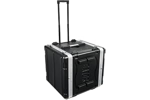 Gator Cases Lightweight Rolling Rack Case with Retractable Tow Handle and Recessed Wheels, 10U (GRR-10L)