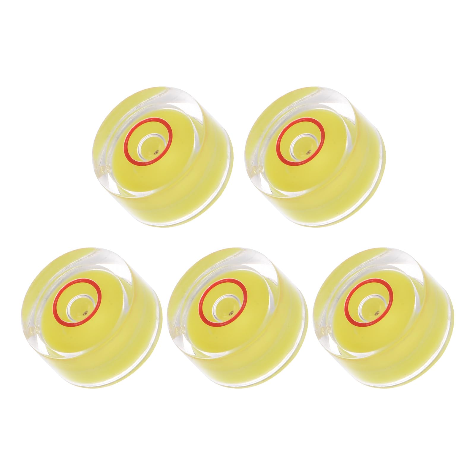 Kozelo 5pcs Small Circular Bubble Spirit Levels - [12mm Diameter 6mm Thickness] Mini Round RV Level Leveling Tools for Travel Trailer Turntable Camera, Yellow