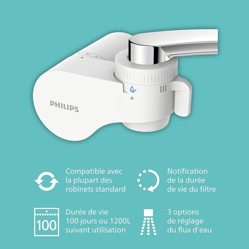 Water Filtre sur robinet AWP3754/10 ULTRAFILTRATION, réduit le CHLORE, le PLOMB, les MICROPLASTIQUES et les BACTÉRIES, capacité de filtration de 1.200 L — photo 2 sur 5