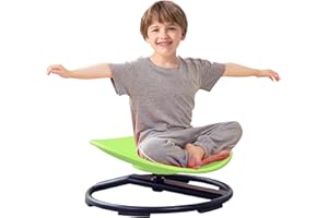 GAKINUNE Kids Sensory Chair for Autism Kids Swivel Chair, Sensory Spin Chair Seat Improve Physical Coordination Wobble Chair for Kids Sit and Spin Relief of Motion Sickness