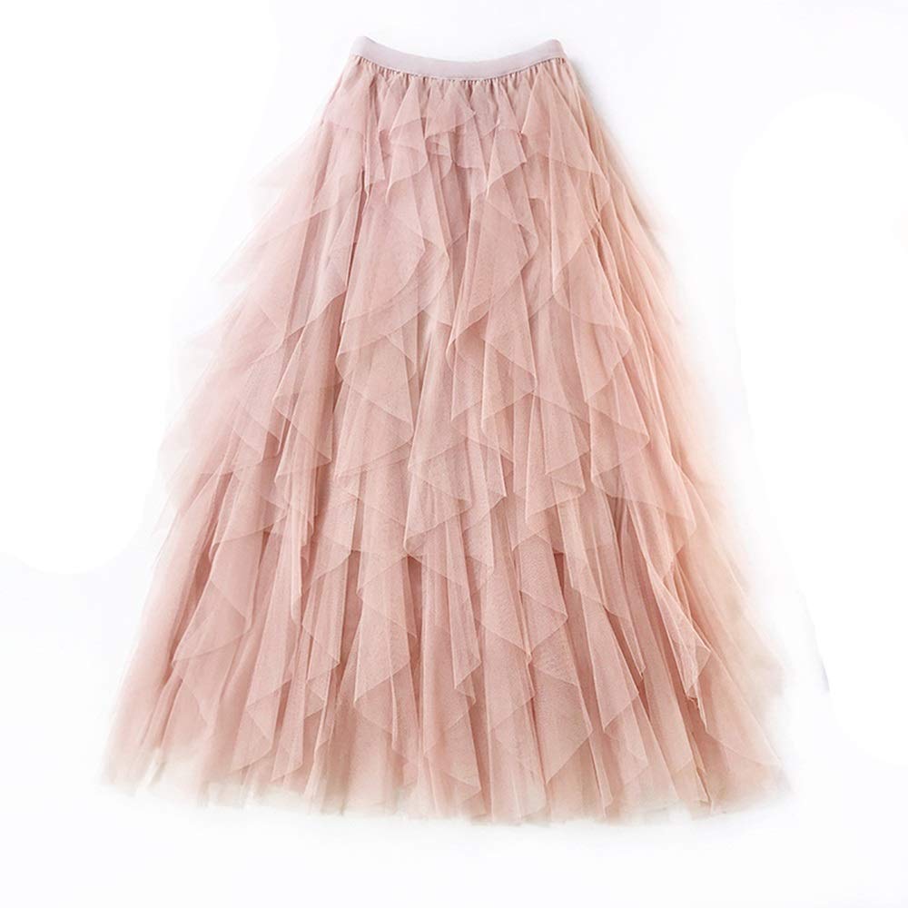tiered tulle midi skirt