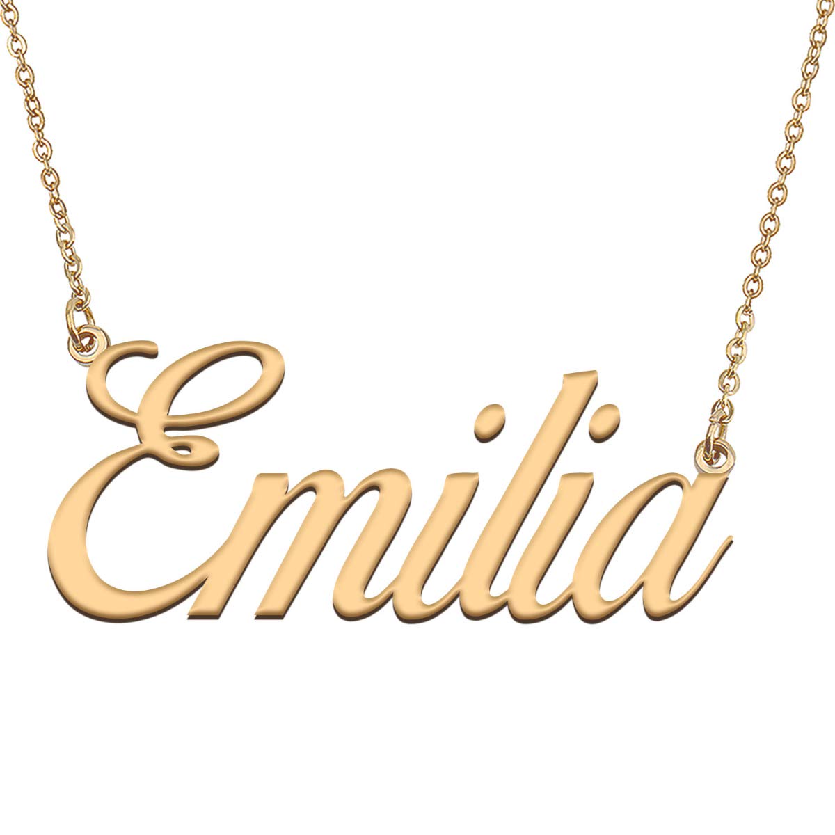 HUAN XUN Customized Custom Simple Any Name Necklace