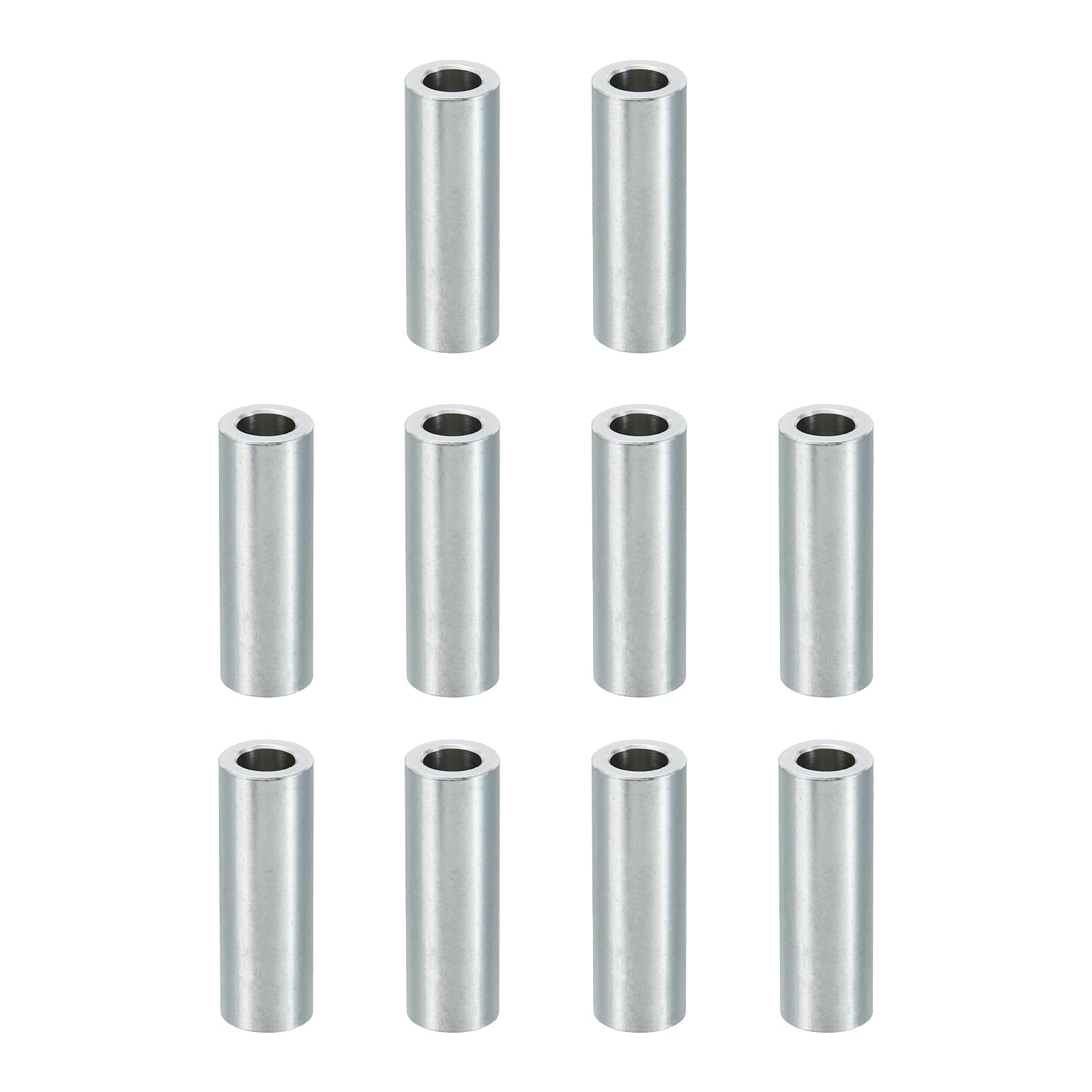 PATIKIL M6 Aluminum Spacers, 10 Pcs Metal Spacer Aluminum 6.2mm ID x 10mm OD x 30mm L Aluminum Spacer Screw Standoff Round for 1/4" or M6 Screw Bolts