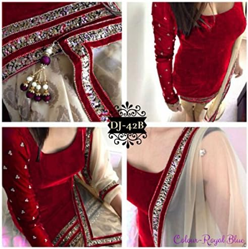Women's Anarkali Salwar Kameez Velvet Designer Indian Dress Bollywood Ethnic Party