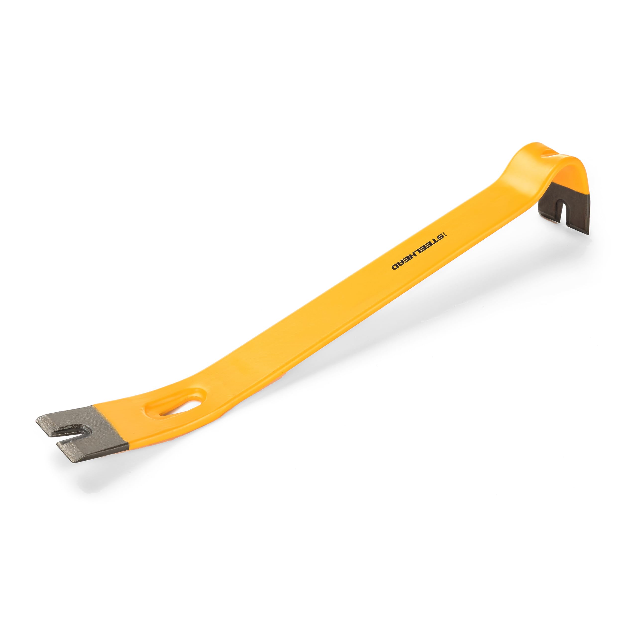 STEELHEAD 15" Heavy-Duty Flat Pry Bar, Integrated Nail Puller, Rust & Corrosion Resistant Enamel Finish, Ultra-Durable Forged Heat-Treated Carbon Steel, Crow Bar, Wrecking Bar, Flat, USA-Based Support