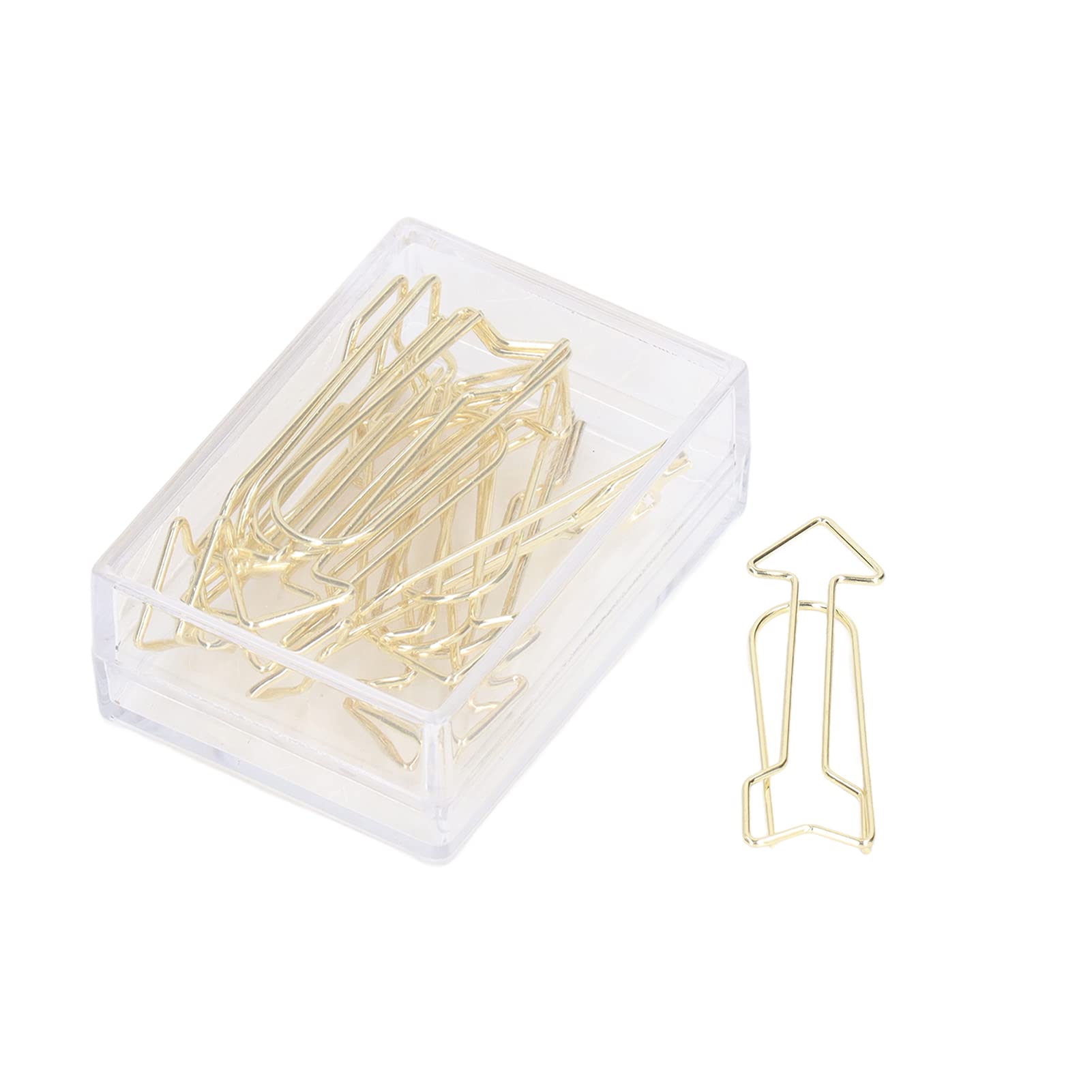 Funny Planner Clips, 100Pcs Funny Planner Clips Office Home School Innovative Cute Design Anti Rust Electroplating Process Gold Paper Clips (Arrow)