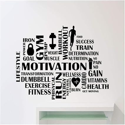 Palestra Parole Motivazionali Adesivo Sport Fitness Adesivo Murale Decorazioni Per La Casa Arte Murale Adesivi Murali Decalcomanie In Vinile Decorazioni Per La Casa 60x80cm Amazon It Fai Da Te