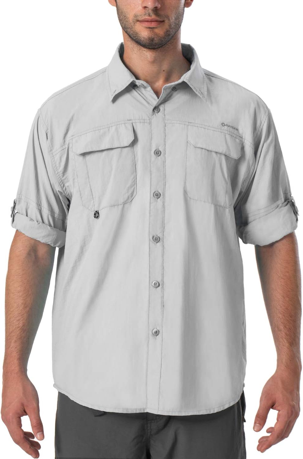 Naviskin Men's UPF 50+ Sun Protection Outdoor Long Sleeve Shirt Lightweight Quick-Dry Cooling Fishing Shirts : Clothing