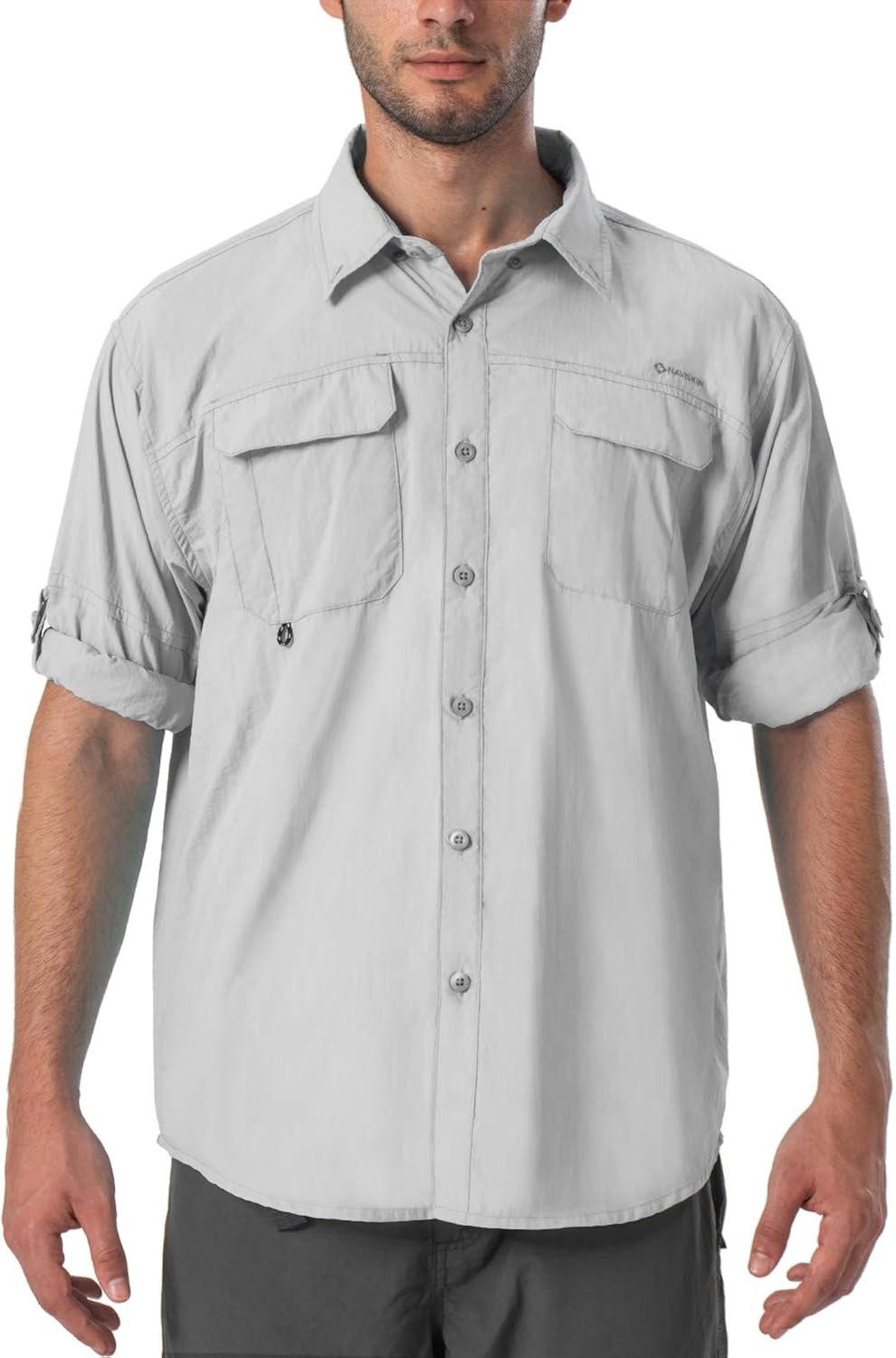 Naviskin Men's UPF 50+ Sun Protection Hiking Fishing Shirt Lightweight Quick Dry SPF Outdoor Long Sleeve Shirt at  Men’s Clothing store