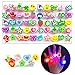 HLXY Flashing Light Up Ring LED Glow Finger Colorful Lights 50 Packs Party Favor for kids Novelty Jelly Rubber Rings