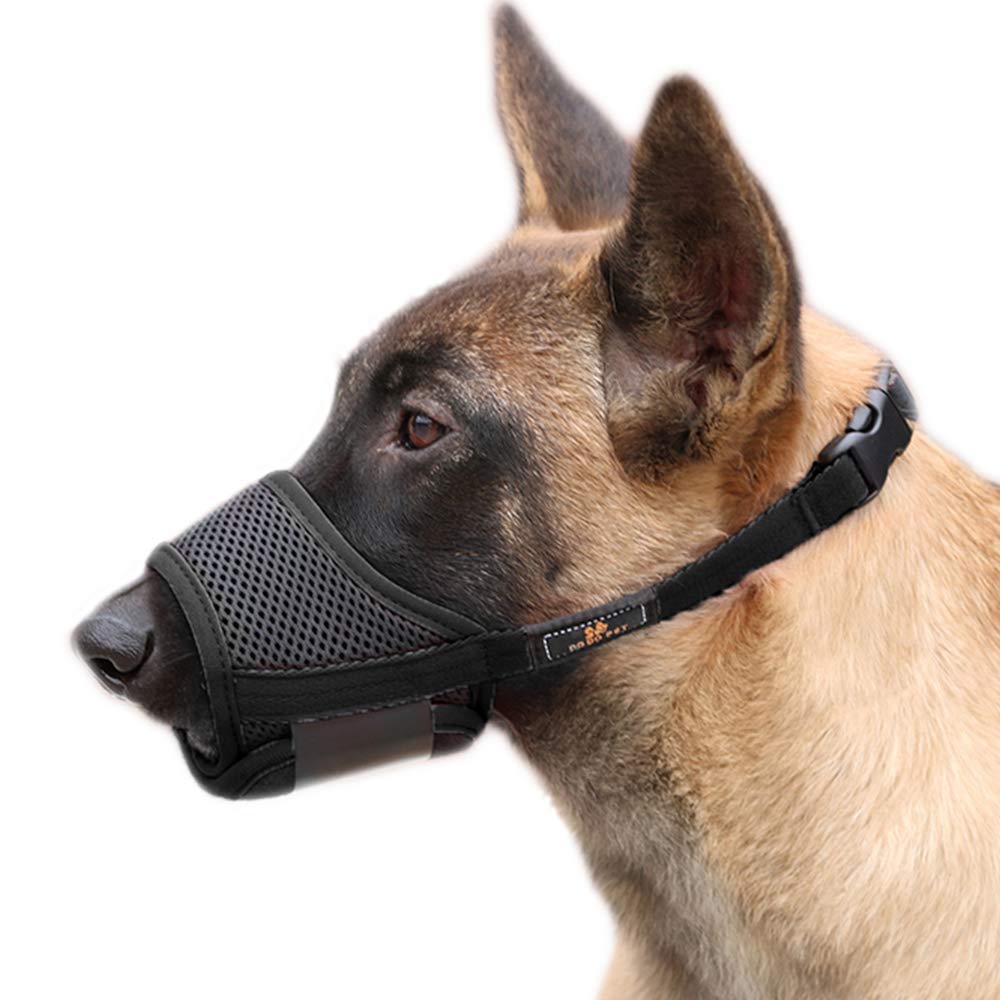 PETEMOO Dog Muzzle - Anti-Biting Barking Secure Fit Dog Muzzle - Mesh Breathable Dog Mouth Cover for Small Medium Large Dogs