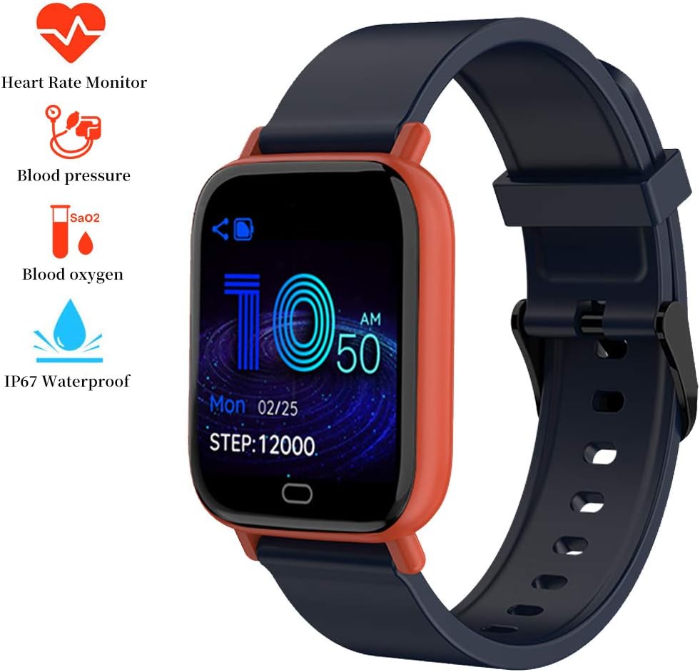 Smart Watch,Fitness Tracker Watch with Heart Rate Monitor Call&Message Sync Reminder Waterproof Activity Trackers Pedometer Sport Smartwatch for Men Women Kids Boys Compatible IOS Android Phone