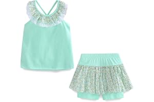 Mud Kingdom Girls Outfits Summer Fashion Cold Shoulder Backless Tank Top and Shorts Clothing Set Floral