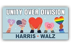 TAYTA (7.5x3.75) Magnetic Sticker Harris Walz Kamala Harris Unity Over Division Blue Magnet for Bumper, Refrigerator, Cruise Door, Car, Truck, Garrage Door