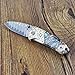 KUBEY Mini Handmade Abalone Damascus Steel Folding Pocket Knife