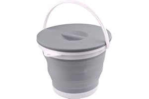 Collapsible Water Bucket with Locking Lid Multifunction Foldable Round Tub Water Pot Portable Water Pail Space Saving Water C