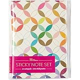 Erin Condren Designer Desk Accessories - Mid Century Circles Sticky Note Booklet. Sophisticated, Metallic, Multicolored Desig