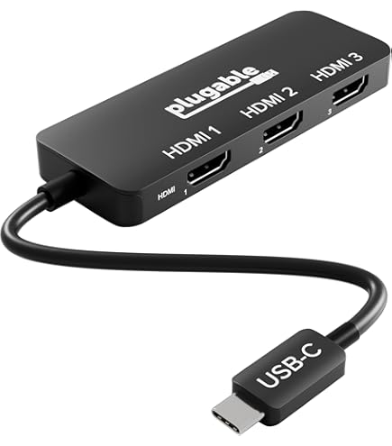 Amazon.com: Plugable USB C to Quad HDMI 4K Adapter with 100W PD