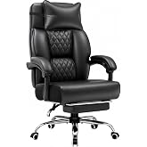 GTPLAYER Big and Tall Office Chair Heavy Duty Ergonomic Gaming Chair Black | 350lbs Wide High Back Computer Chairs with Footrest &amp; Linkage Armrests, Executive Desk Chairs with Lumbar Support