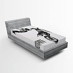 Lunarable Dirt Bike Fitted Sheet Set, Weathered