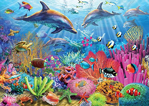 White Mountain Puzzles Dolphin Reef - 100 Piece Jigsaw Puzzle White Mountain Puzzles Dolphin Reef - 100 Piece Jigsaw Puzzle