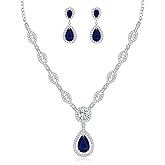 GULICX AAA Cubic Zirconia CZ Silver Plated Base Women's Party Jewelry Set Earrings Pendant Necklace