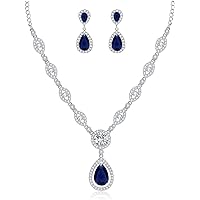 Barktasia Bridal Wedding Jewelry Set - Crystal Necklace, Earrings & Bracelet For Bride & Bridesmaids - View #4