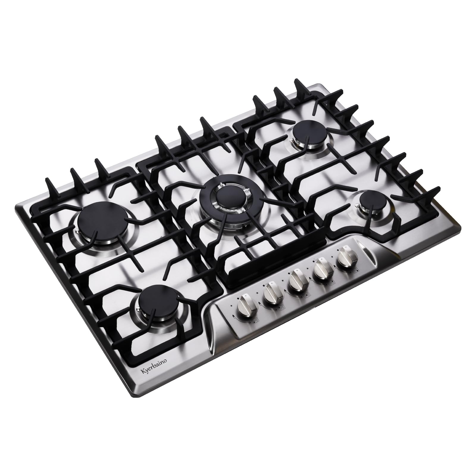 Kyerbaino Gas Cooktop 30 Inch, Built-in 5 Burners Gas Stovetop Stainless Steel LPG/NG Convertible Gas Stove Dual Fuel Sealed Gas Cooktop