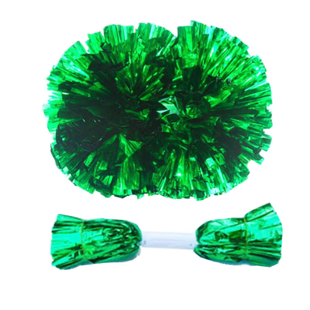 thefancypumpkin 14.96 Inch Team Sports Cheerleading Poms Middle Handle Pompoms 2 PCS-Green