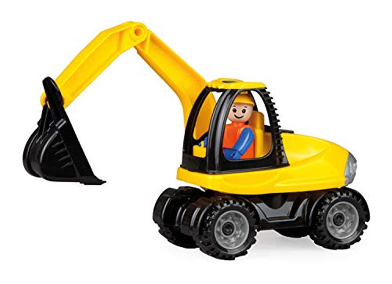 Lena 01621 - Truckies excavator, sturdy construction vehicle approx. 25 cm,small toy, shovel excavator for children from 2 years, robust vehicle for sandbox, beach and children's room
