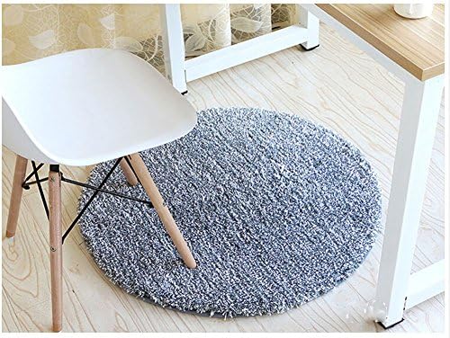 HAPLOVE Cozy Shaggy Collection Super Soft Round Area Rug for Living Room Bedroom Home-Grey,35.5 inch