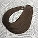 Moresoo 22 Inch Seamless Skin Weft Tape on Hair Extensions 100g/40pcs Chocolate Brown Color #4 Straight Brazilian Remy Human Hair