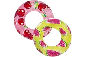 Aviantics 2pcs Inflatable Pool Floats with Fruit Pattern, Swimming Float & Poolside Decor for Summer Pool Parties, Beach & Ba