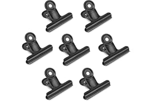 ORCIELO 20 Pack Bulldog Clips 2 Inches Large Hinge Paper Clips Metal Hinge Clips for Crafts, Food Bags, Drawings, Photos at Home Kitchen & Office Usage, Black, 51mm