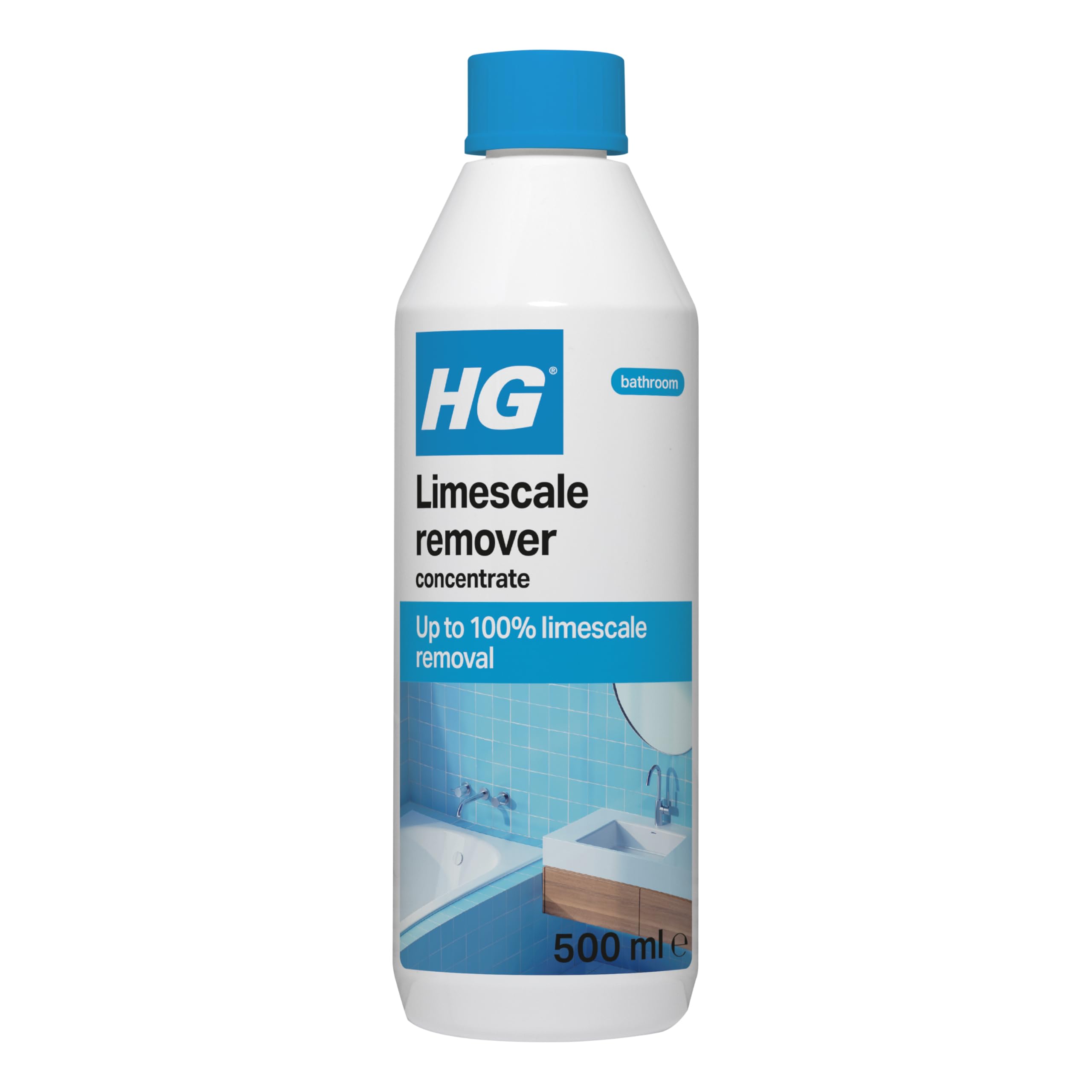 HG Limescale Remover Concentrate, Sink, Tap, Glass & Toilet Cleaner, Bathroom Descaler – 500ml