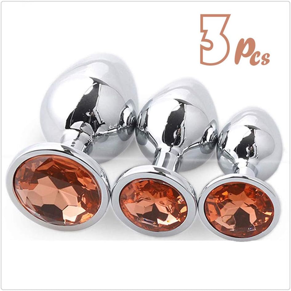 Stainless Steel Metal Trainer Kit 3 Piece Set Diamond Used for Man or Women It Makes a Surprise for Your Lover whenever You Bend over Orange