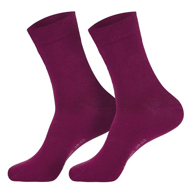 6 Paar Damen Komfort Socken mit extra weichen & breitem Bund ohne Gummi aus hochwertiger Baumwolle (schwarz, weiss, beige, br