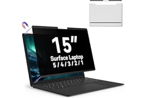 MAO YEYE Magnetic 15 Inch Surface Laptop 5 Privacy Screen for Microsoft Surface Laptop 5/4/3/2/1, Removable Anti-Spy Filter Black Security Film, Anti Blue Light Filter Reusable Shield, Matte Bubble Free Guard