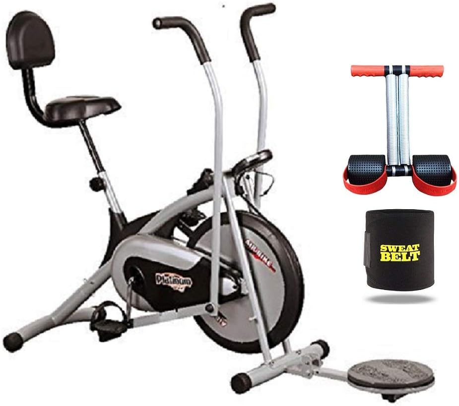 HEALTHEX HX300 Fitness Bike Platinum with Back SEAT and Twister || Moving Handle || with Free Installation Assistance