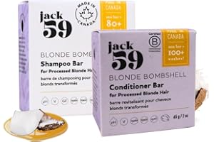 All Natural Shampoo and Conditioner Set, Silver, Grey & Processed Blonde Solid Shampoo Bar and Conditioner Bar for Toning, St