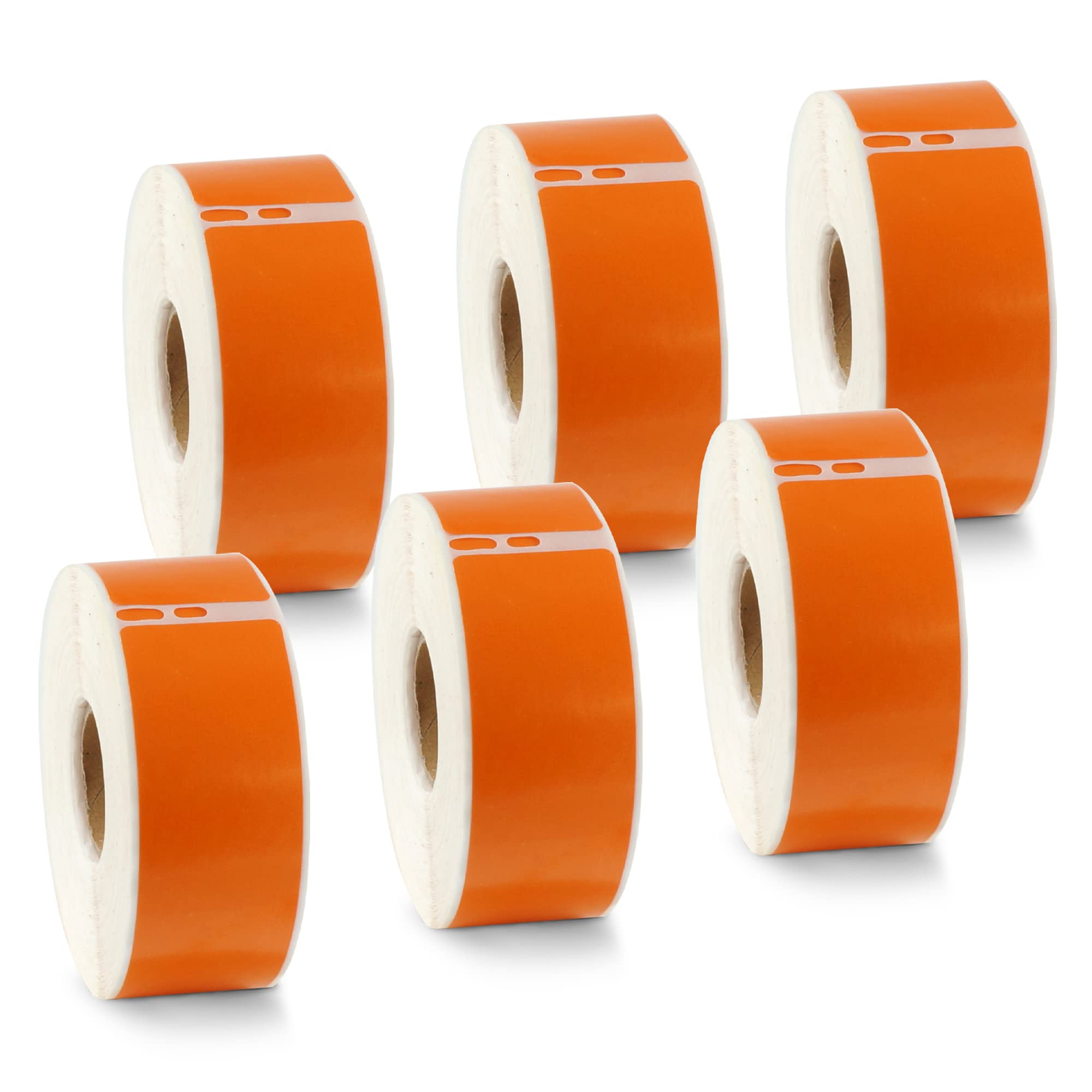 BETCKEY - 6 Rolls Orange Standard Address Labels Compatible with DYMO 99010(S0722370), 28mm x 89mm, 2100 Colored Labels Compatible with DYMO LabelWriter 450, 4XL, NOT Fit 550 or 5XL