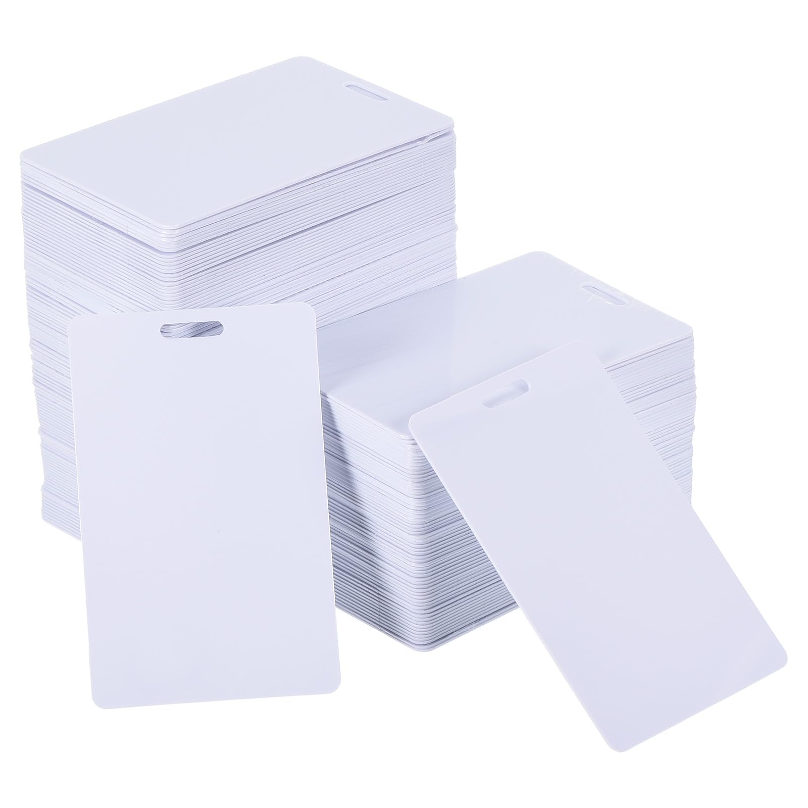 PATIKIL PVC Cards with Slot Punch, 500 Pcs 30Mil Graphic Quality Printable Vertical Blank Cards for ID Badge Business Card Credit Card, White
